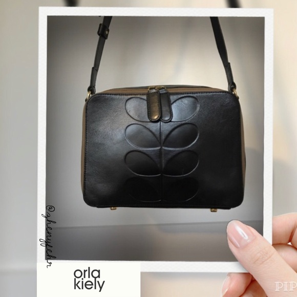 Orla Kiely Handbags - Orla Kiely Leather Embossed Stem Bay Crossbody Bag